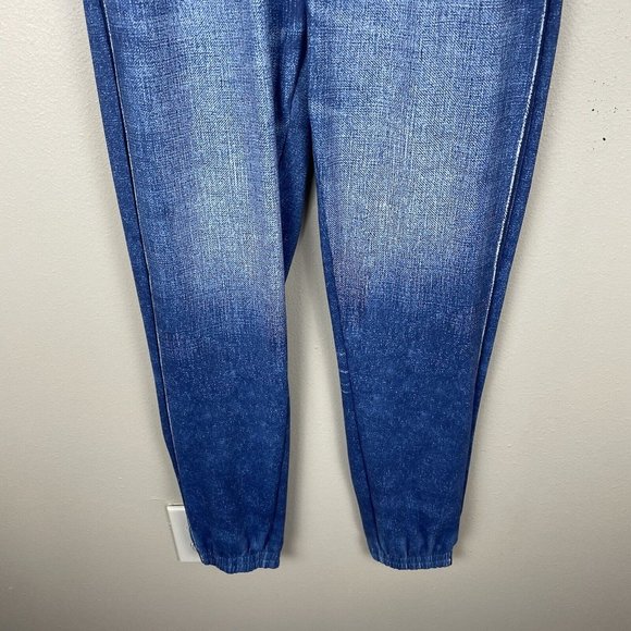 Zyia Distressed Denim Joggers Women's XS Blue Elastic Waist Stretch Faux Jeans - Picture 8 of 8